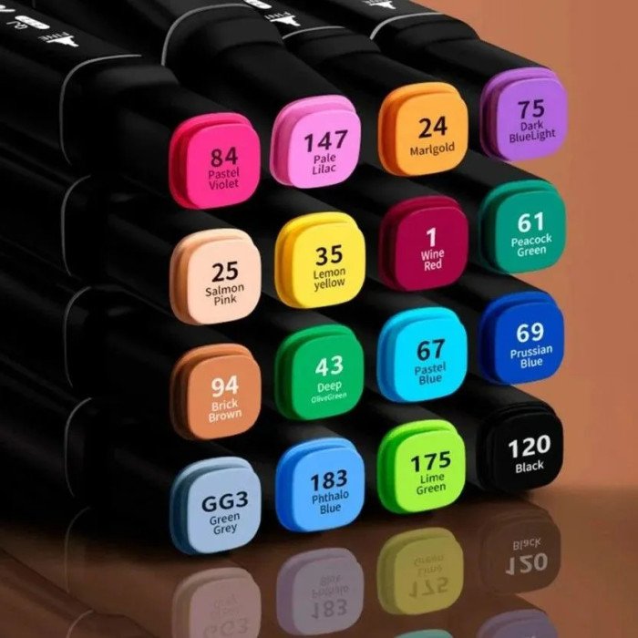 Набір фломастерів для скетчингу 36 шт, Двосторонні маркери touch, Touch маркери