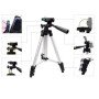 Штатив для телефону та фотоапарата Tripod 3110 PRO портативний трипод 0,35-1.02м висота. Колір: срібний