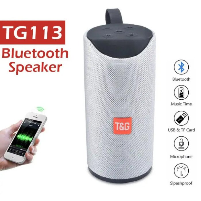 Колонка портативна bluetooth вологостійка JBL TG-113 (аналог). Колір: сірий