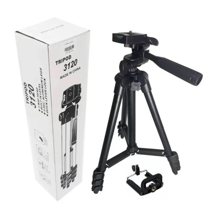 Штатив для телефону та фотоапарата Tripod 3120 PRO портативний трипод 0,35-1.02м висота. Колір: чорний