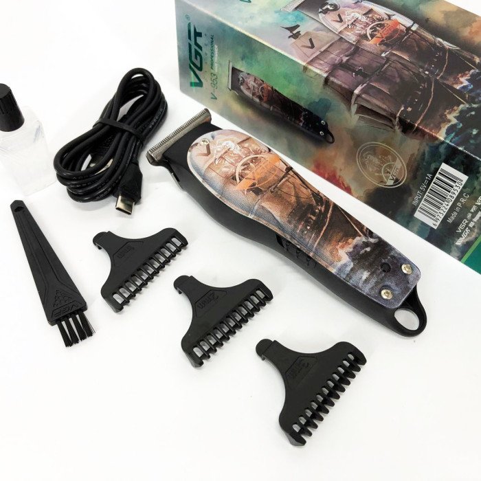 Професійний триммер для стрижки волосся та бороди VGR V-953 з насадками, окантувальна машинка