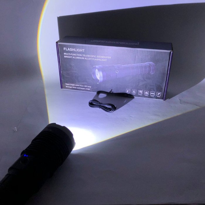 Ліхтар ручної моделі Police AK138-1 WHITE LASER LED PM60-TG 8х18650, USB-зарядка, Power Bank, зум