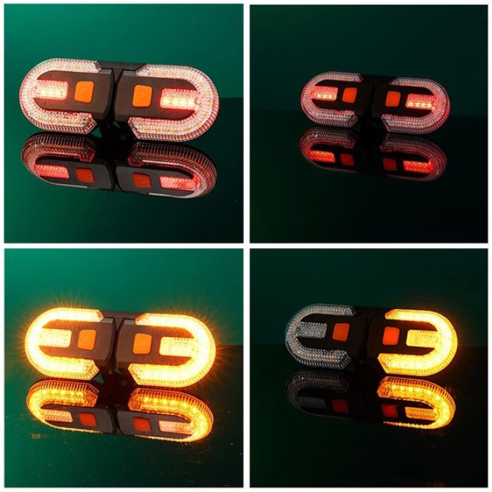 Задній габаритний вело ліхтар з поворотами FY-1825 STOP yellow з дистанційним пультом.