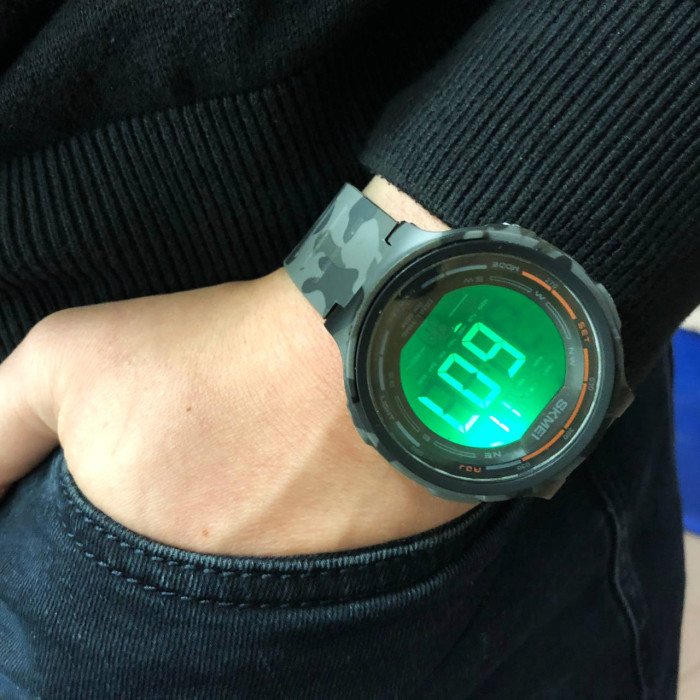 Годинник наручний чоловічий SKMEI 1841CMGY GREY CAMO, армійський годинник протиударний. Колір: сірий