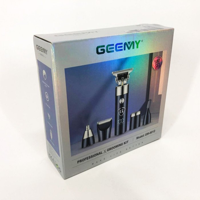 Чоловічий набір Geemy GM-8012 4 в 1, електробритва з насадками для бороди, триммер для бороди