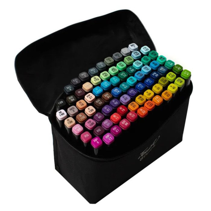 Набір двосторонніх маркерів sketch 80шт, Скетч-маркери для малювання, Фломастери тач Художній