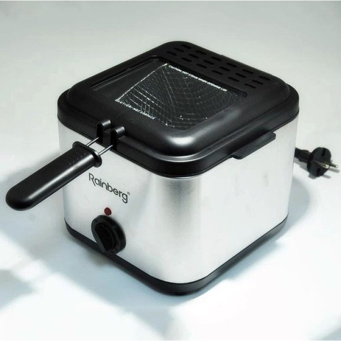 Фритюрниця для дому Rainberg RB-2219 з терморегулятором та знімною чашею електрофритюрниця міні фритюрниця