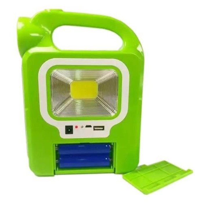 Ліхтар кемпінг переносний 6399А - LED+COB, power bank, 2x18650, сонячна батарея. Колір: зелений