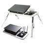 Складаний столик для ноутбука LD-09 E-Table, столик з охолодженням 2 USB кулера, Стіл підставка з вентиляцією