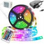 Світлодіодна стрічка SMD 5050 RGB LED 5 м IP65 з пультом та блоком живлення 220v, 5м, Стрічка світлодіодна 5050