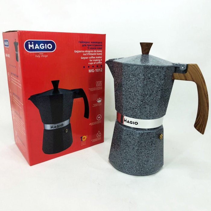Гейзерна кавоварка Magio MG-1012 450 мл, кавоварка для дому, турка гейзерна для кави, кавник гейзерний