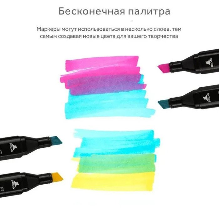 Набір фломастери для скетчингу 36 шт, Фломастери тач, Маркер набір, Двосторонні маркери touch
