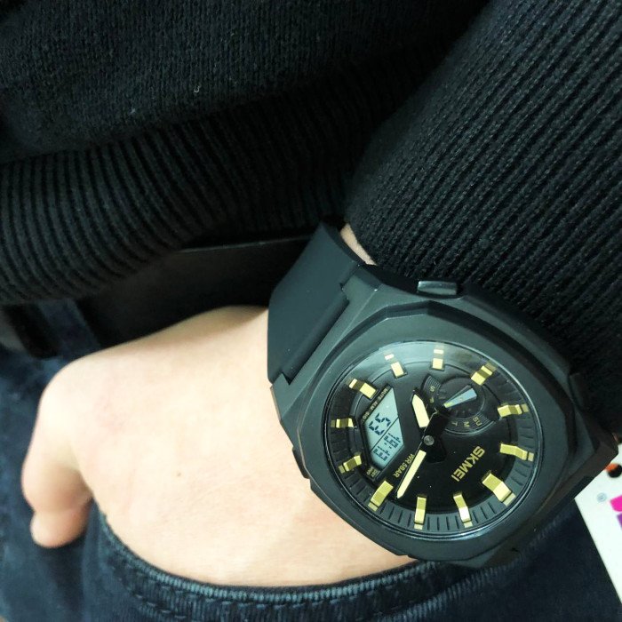 Годинник наручний чоловічий SKMEI 2091BKGDWT, модний чоловічий годинник круглий, оригінальний чоловічий годинник