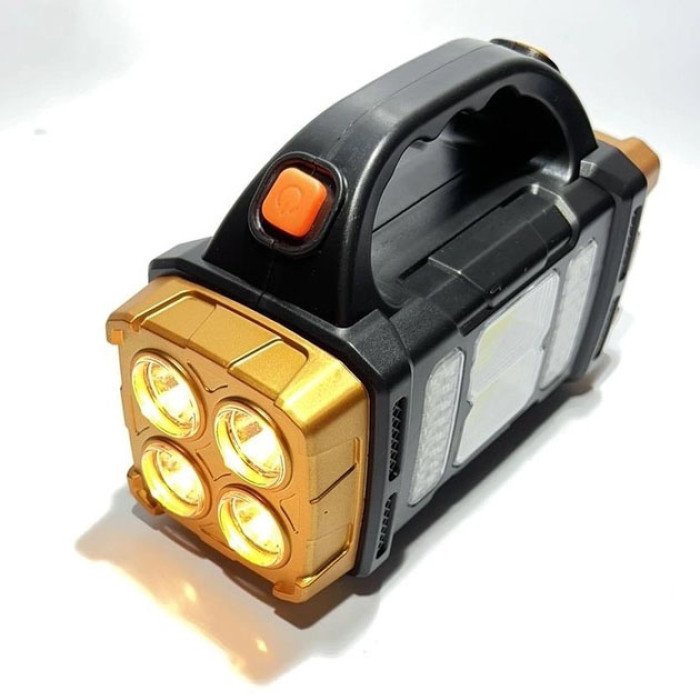 Переносний світлодіодний ліхтар-повербанк на сонячній батареї HB-2678 25W+2COB. Колір: помаранчевий