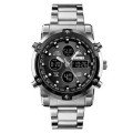 Годинник наручний чоловічий SKMEI 1389SIBK SILVER-BLACK, модний чоловічий годинник. Колір: срібний + чорний