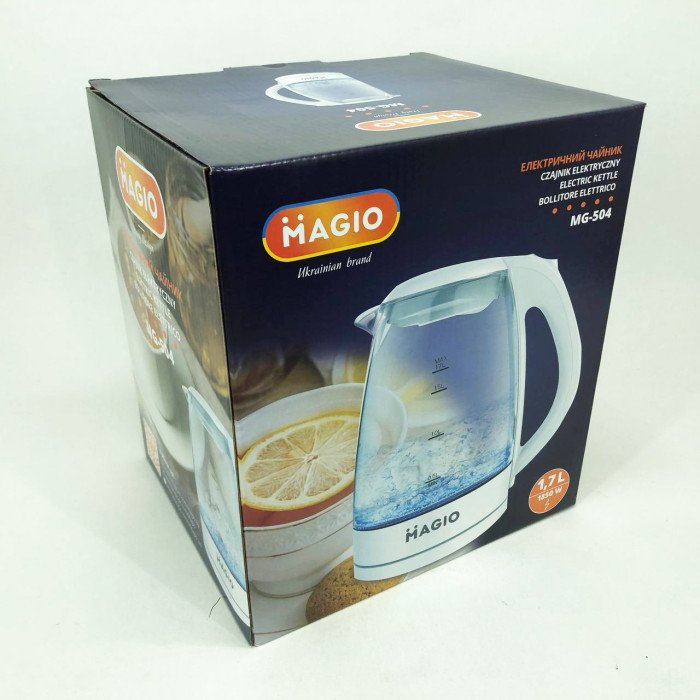 Електрочайник Magio MG-504 1850 Вт, стильний електричний чайник, тихий електричний чайник з підсвічуванням