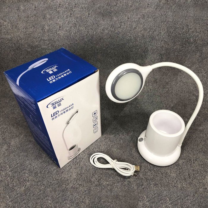 Настільна лампа акумуляторна на гнучкій ніжці з органайзером Tedlux TL-1006