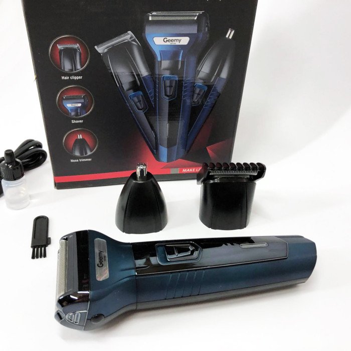 Тример для стрижки волосся носа вух брів Gemei GM-566 3в1 машинка для видалення волосся на обличчі