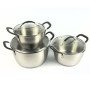 Набір каструль 6 предметів LB-1891 із нержавіючої сталі зі скляною кришкою, набори каструль