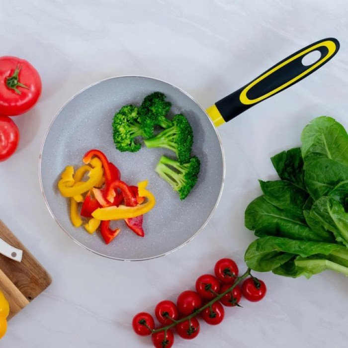 Сковорода Magio MG-1177 із мармуровим антипригарним покриттям 24 см, сковорода зручна на кухню