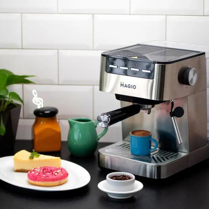 Кавоварка рожкова MAGIO MG-453 960 Вт, кавоварка з можливістю приготування еспресо, кавоварка латте