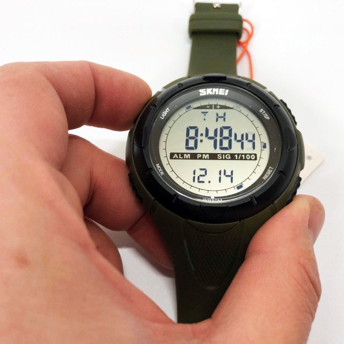 Чоловічий годинник Skmei 1025AG ARMY GREEN, армійський годинник протиударний. Колір: зелений