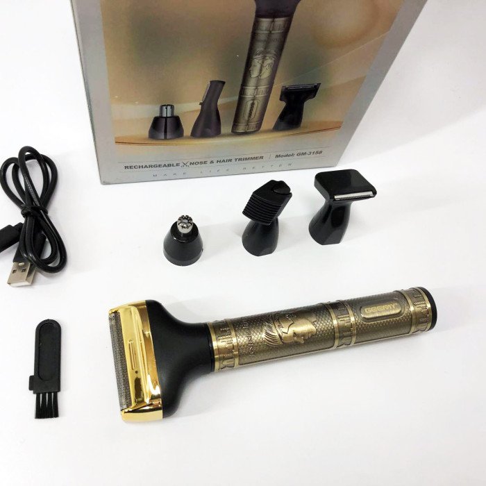 Чоловічий набір Geemy GM-3158, Тример бездротової, Машинка чоловіча для гоління, Тример бритва для бороди.