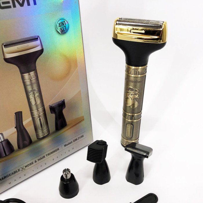Чоловічий набір Geemy GM-3158, Тример бездротової, Машинка чоловіча для гоління, Тример бритва для бороди.