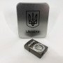 Дугова електроімпульсна запальничка USB Україна металева коробка HL-447. Колір: чорний