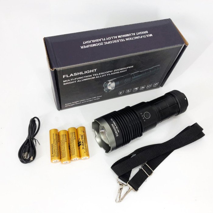 Ручний ліхтар Police AK138 WHITE LASER LED PM60-TG із зарядкою USB, що працює від 4х18650 акумуляторів