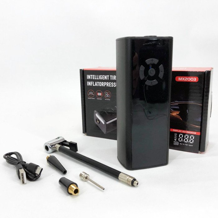 Портативний розумний насос MX20033, багатофункціональний цифровий дисплей, ліхтар, Li-Ion акумулятор