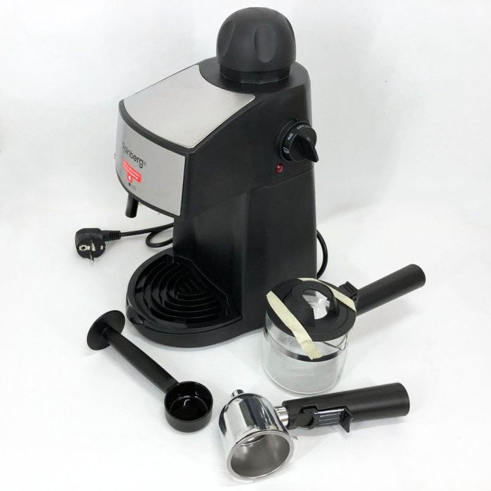 Кавомашина Rainberg RB-8111 кавоварка ріжкова з капучинатором 2200W Espresso, маленька кавоварка