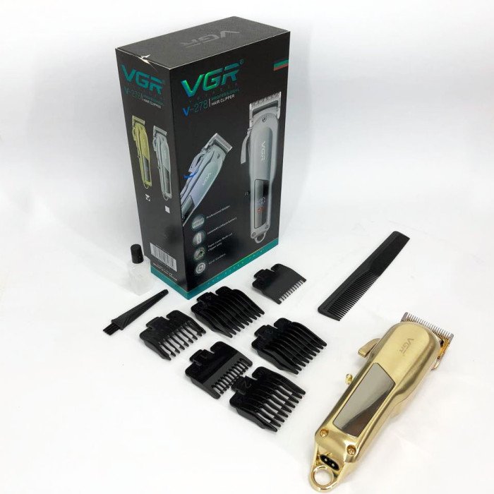 Машинка для стрижки VGR Professional Hair Clipper V-278 GOLD, домашня машинка для стрижки волосся