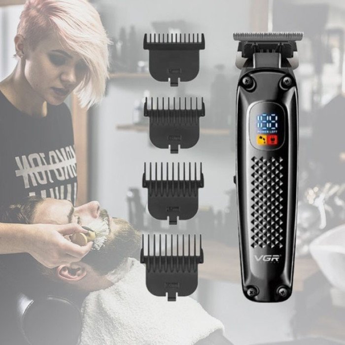 Машинка для стрижки волосся триммер VGR V-972 професійна з насадками акумуляторна USB