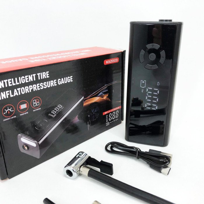 Портативний розумний насос MX20033, багатофункціональний цифровий дисплей, ліхтар, Li-Ion акумулятор