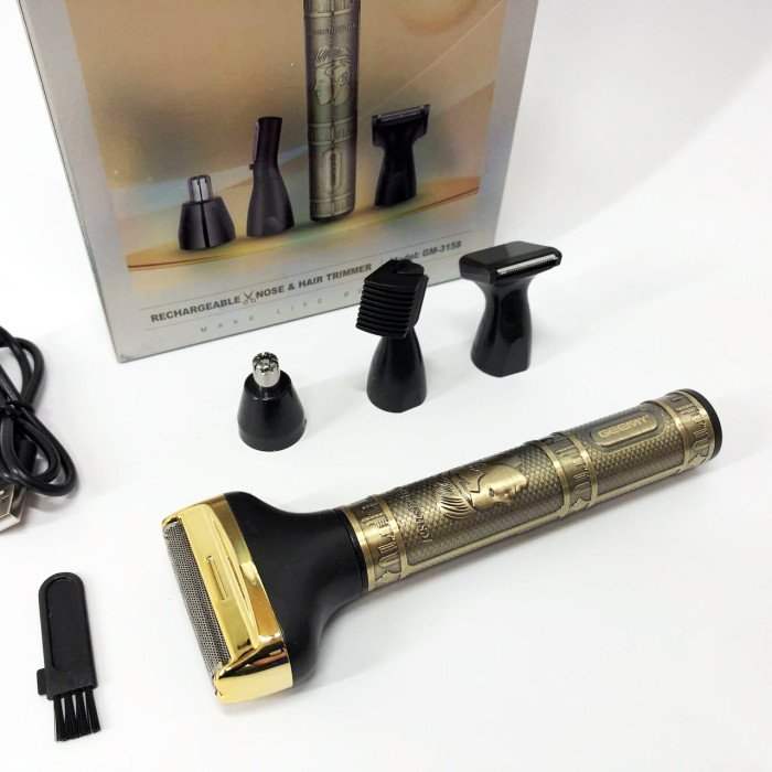 Чоловічий набір Geemy GM-3158, Тример бездротової, Машинка чоловіча для гоління, Тример бритва для бороди.