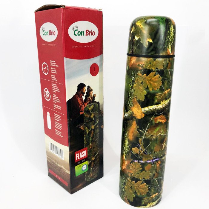 Термос CON BRIO CB-370 1000мл 1л маскувальний, Термос похідний, Термос для риболовлі