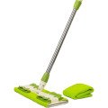 Швабра для швидкого прибирання з насадкою з мікрофібри на затискачах з запаскою. Колір: зелений