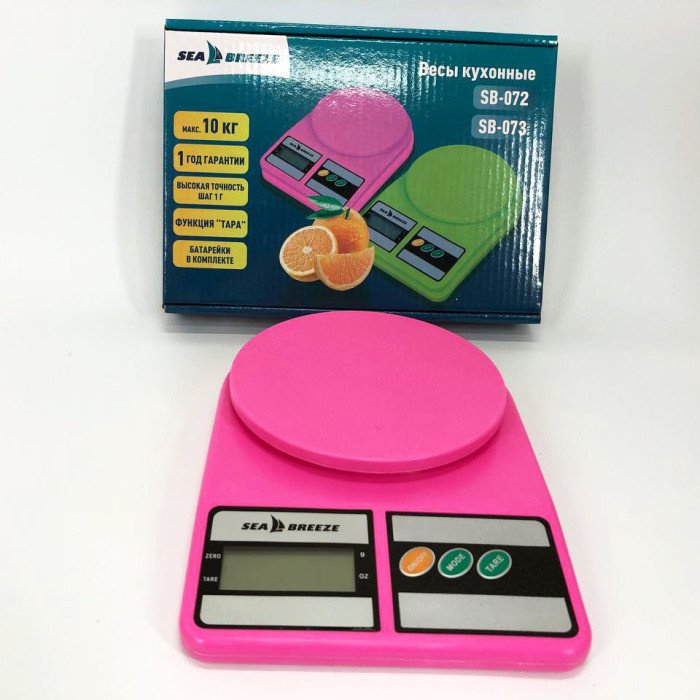 Ваги кухонні SeaBreeze SB-072, Електричні кухонні ваги, Точні кухонні ваги. Колір: рожевий