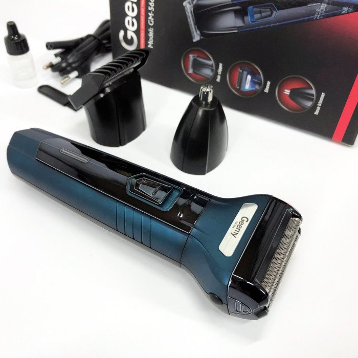 Тример для стрижки волосся носа вух брів Gemei GM-566 3в1 машинка для видалення волосся на обличчі