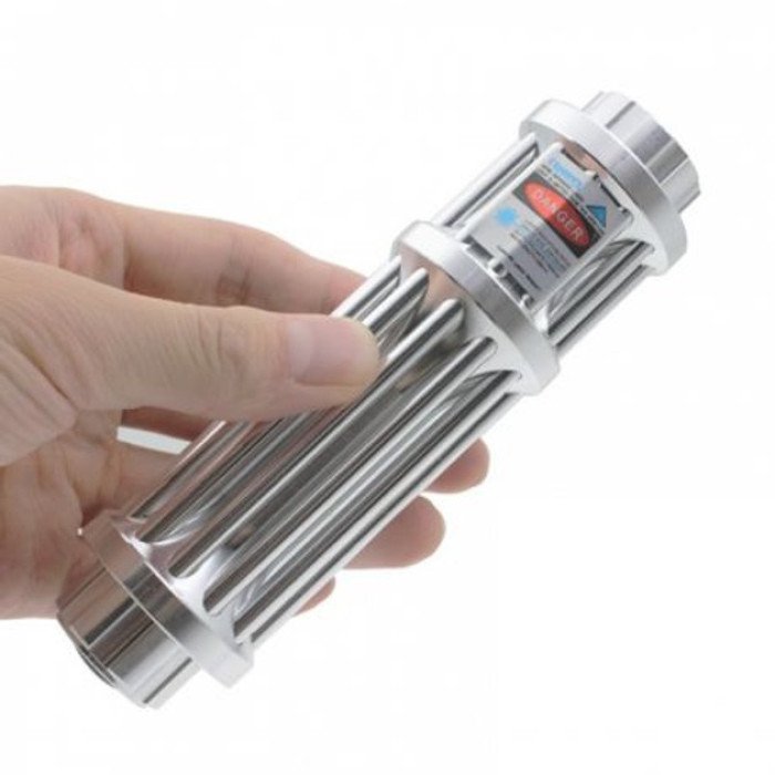 Потужна лазерна указка YX-B017, синій промінь, 5 насадок, акумулятор 2х16340, надпотужна лазерна указка