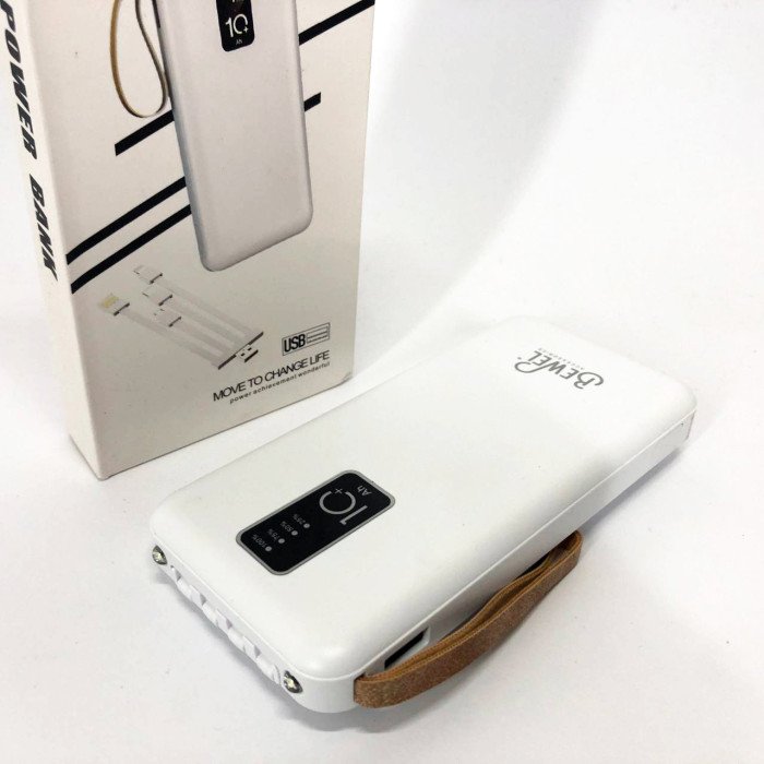 Power Bank зарядний пристрій на сонячній батареї 10000mAh з індикатором заряду. Колір: білий