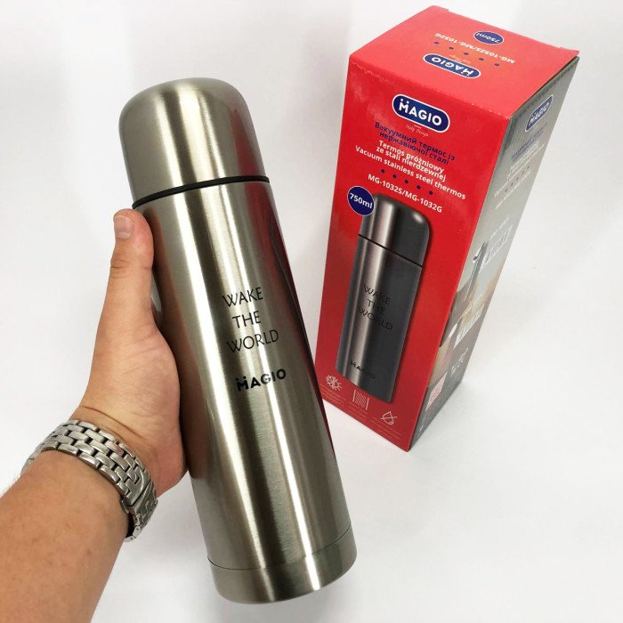 Термос MAGIO MG-1032S вакуумний 750 мл, Якісний термос для дому, Термос для напоїв
