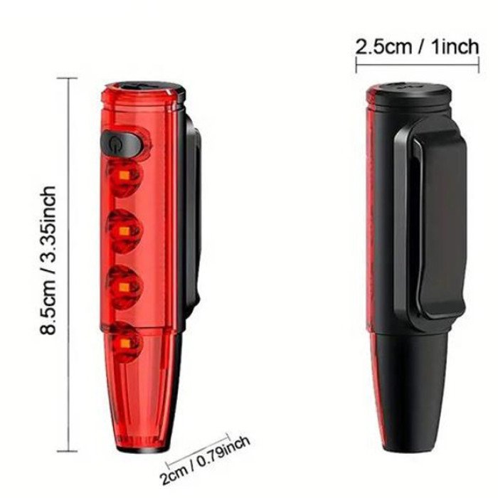 Велоліхтар LEADBIKE LD77-LS-4 LED з лазерною розміткою, Ліхтар акумуляторний світлодіодний велосипедний