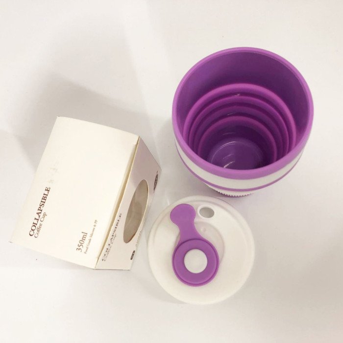 Кружка туристична (складна/силіконова), похідна чашка силіконова складана. Колір: фіолетовий