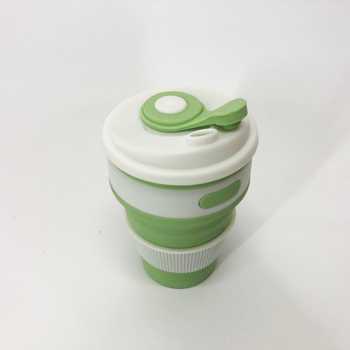 Кружка туристична (складна/силіконова), силіконовий складний термокухоль. Колір: зелений