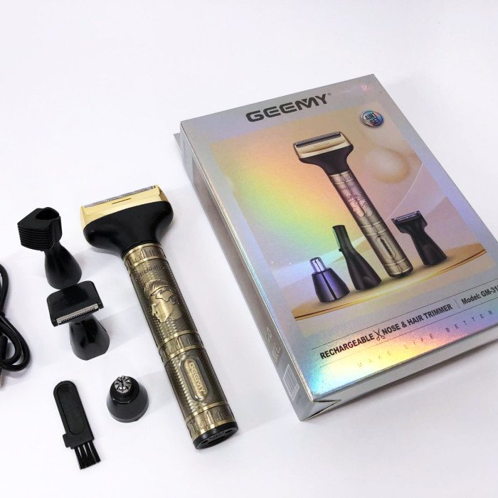 Чоловічий набір Geemy GM-3158, Тример бездротової, Машинка чоловіча для гоління, Тример бритва для бороди.