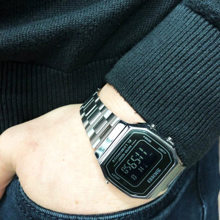 Годинник наручний чоловічий SKMEI 1647SI, армійський годинник протиударний, модний чоловічий годинник