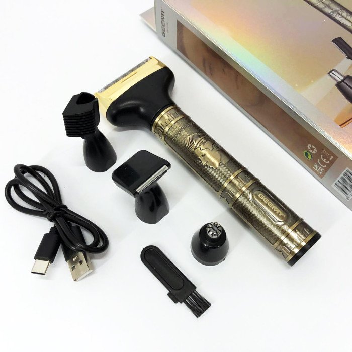 Чоловічий набір Geemy GM-3158, Тример бездротової, Машинка чоловіча для гоління, Тример бритва для бороди.