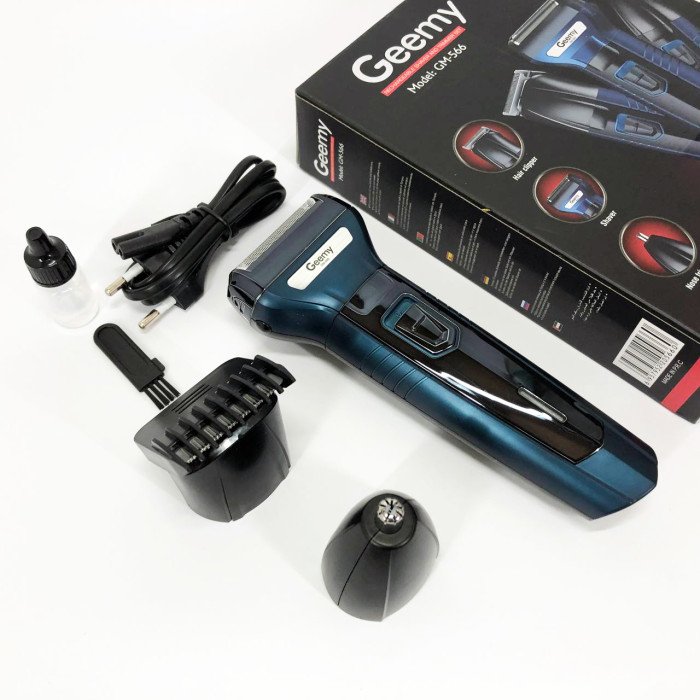 Тример для стрижки волосся носа вух брів Gemei GM-566 3в1 машинка для видалення волосся на обличчі